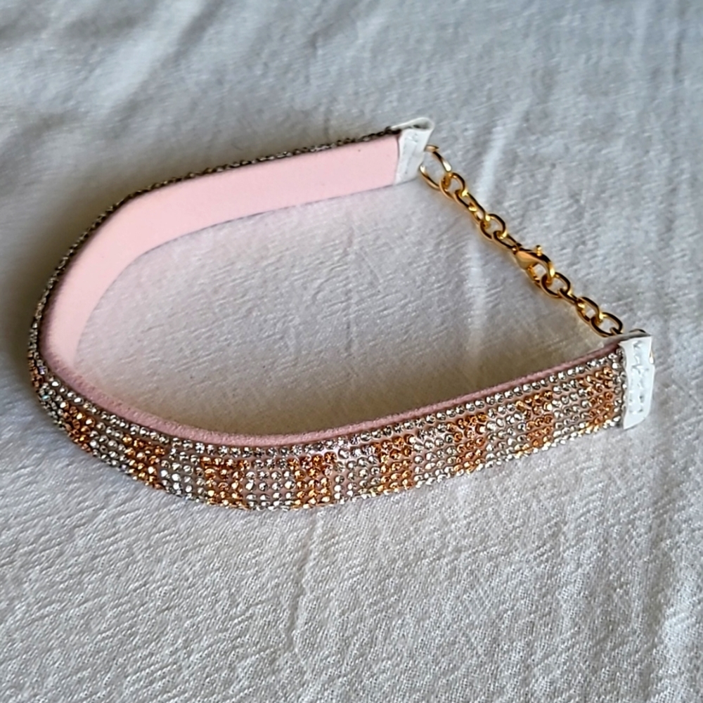 Medium Pink Diamond Collar for Small Pets. Cats or Dogs. Size chart available.